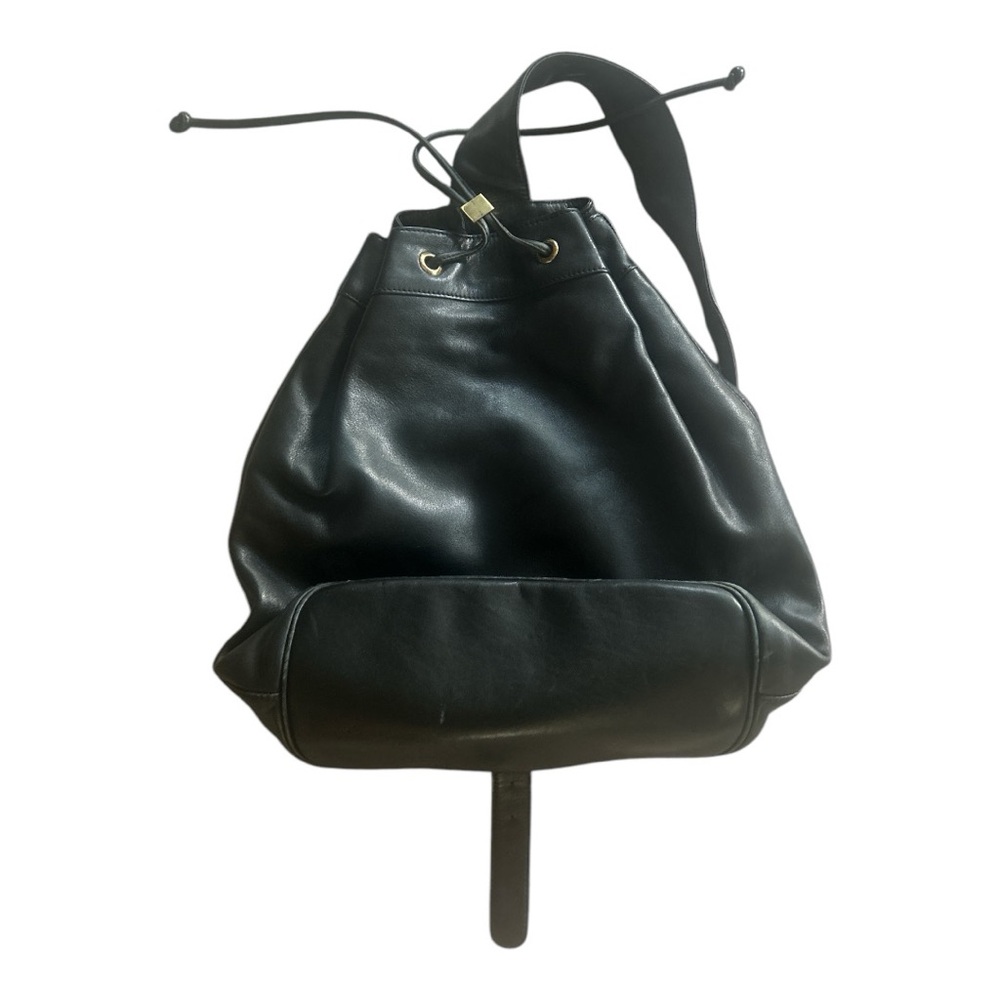 Black Ralph Lauren drawstring leather shoulder bag